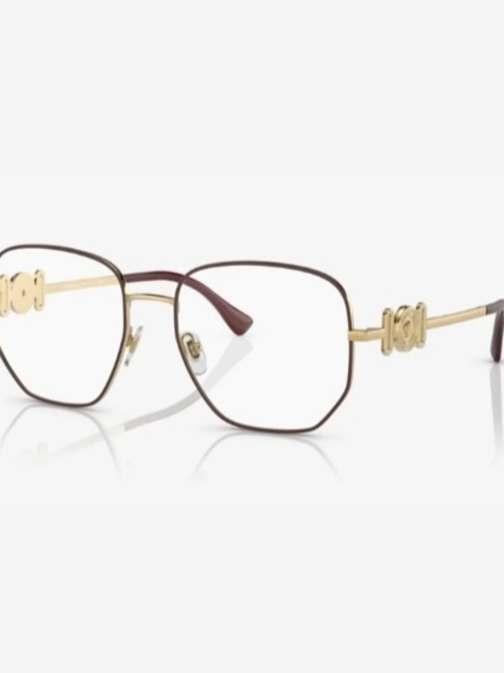 Brand NEW VE1283 Versace Glasses Size 54/18/145 Gold Burgundy Red Eyeglasses